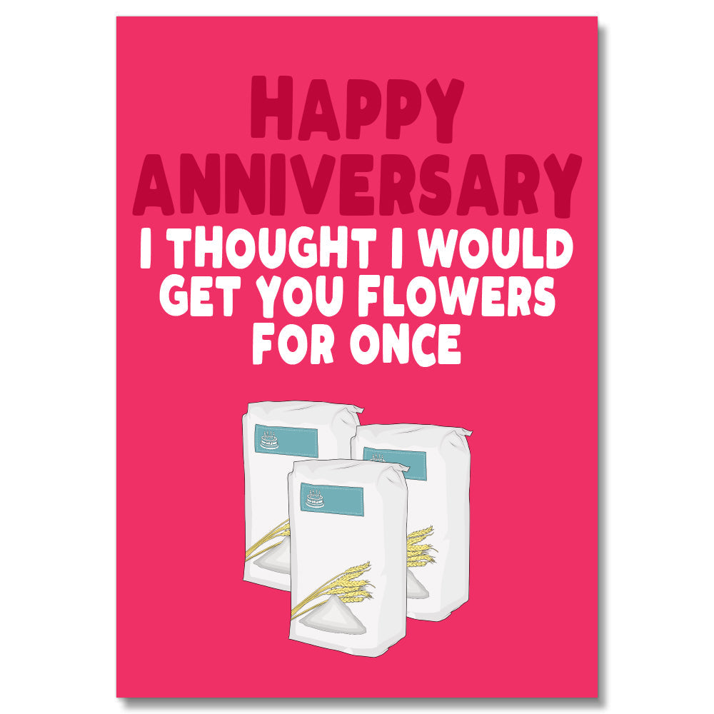 Anniversary Funny Flour Birthday Card PACK OF 6 #1 image